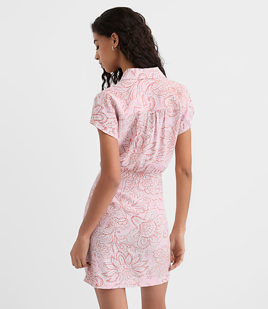 Floral Wrap Mini Shirtdress