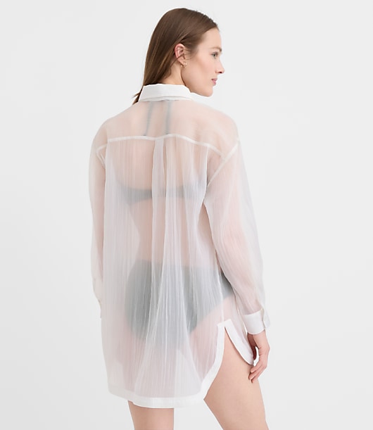 LOFT Beach Sheer Oversized Shirt