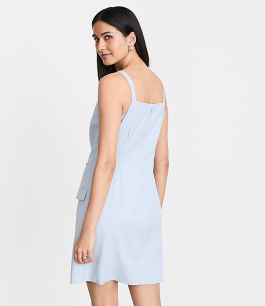 Petite LOFT Versa Pure Spun Apron Mini Pocket Dress