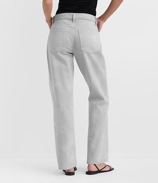 Rivete Tall Mid Rise Relaxed Straight Jeans in Smokey Wash