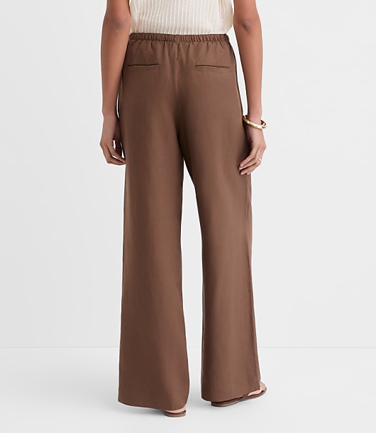Petite Sawyer Pull On Pants in Linen Blend