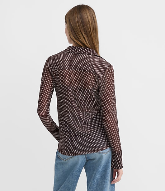 Pindot Sheer Mesh Shirt