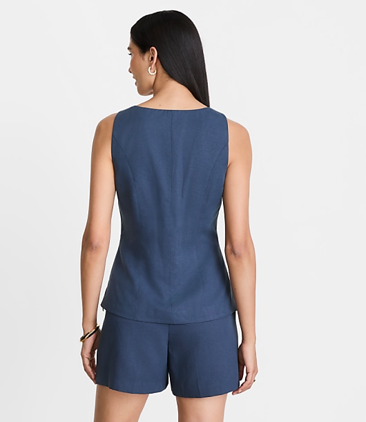Petite LOFT Versa Pure Spun Tie Front Top