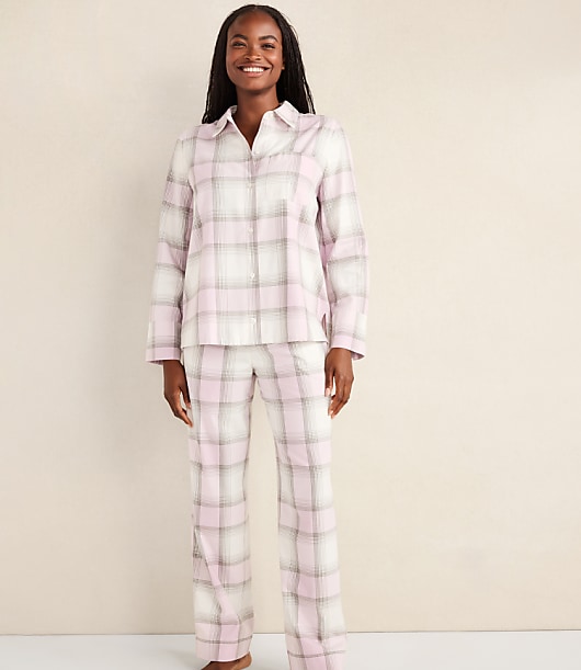 Haven Well Within Lightweight Flannel Frosted Plaid Pajama Top