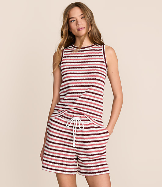 Lou & Grey Striped Crochet Tank Top