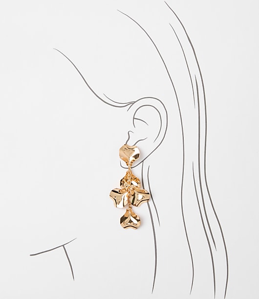 Petaled Chain Link Drop Earrings