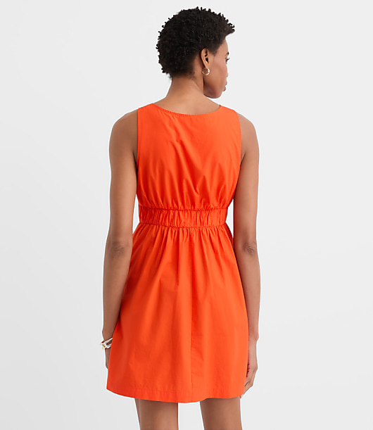 Bow Poplin Mini Pocket Dress