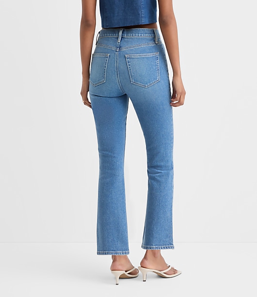 Rivete Petite High Rise Kick Crop Jeans in Shadow Blue Wash