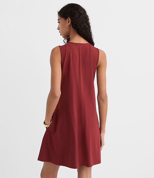 Petite Pintucked Bow Mini Pocket Dress