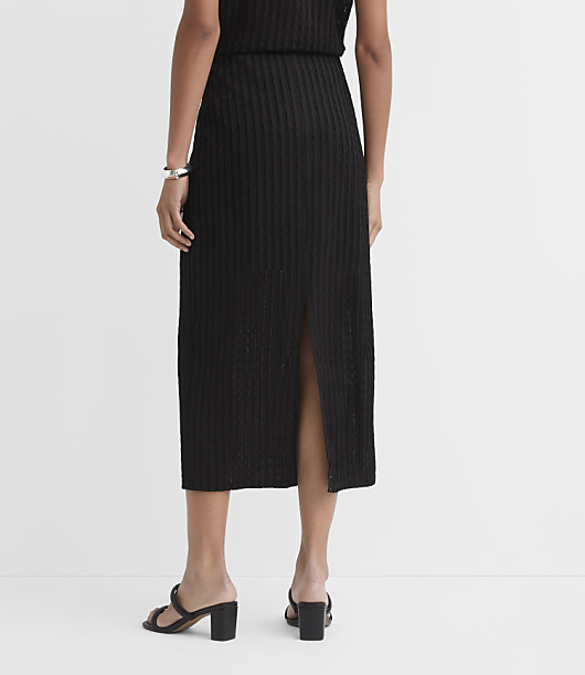 Ribbed Column Midi Skirt