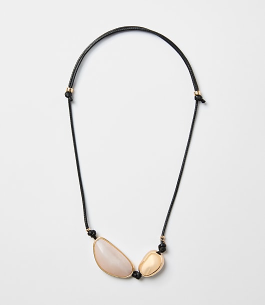 Loft Mother Of Pearl Cord Statement Necklace