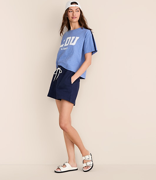 Lou & Grey Shoulder Stripe Soft Slub Logo Tee