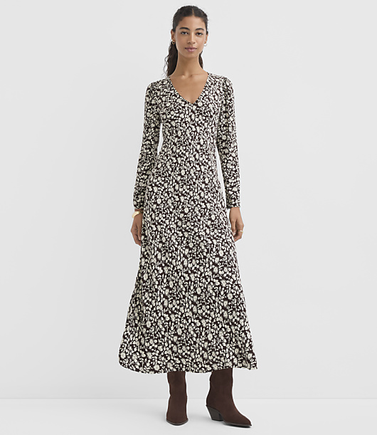 Garden V-Neck Bias Maxi Dress