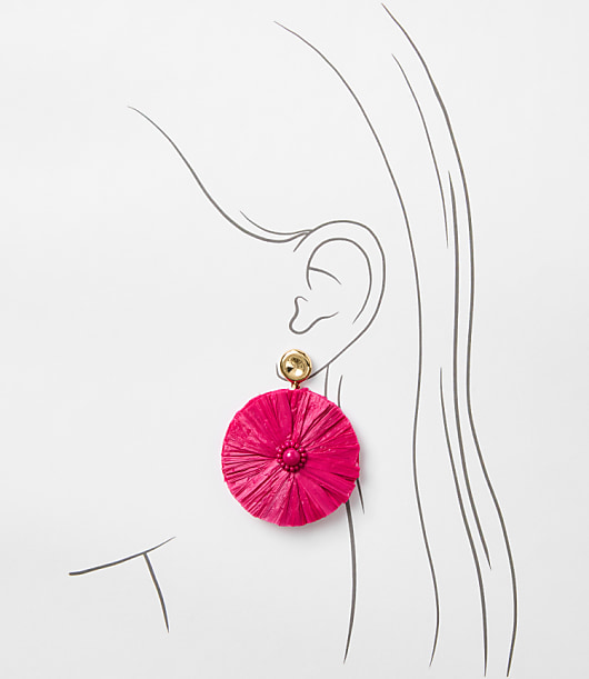 Raffia Circle Drop Earrings