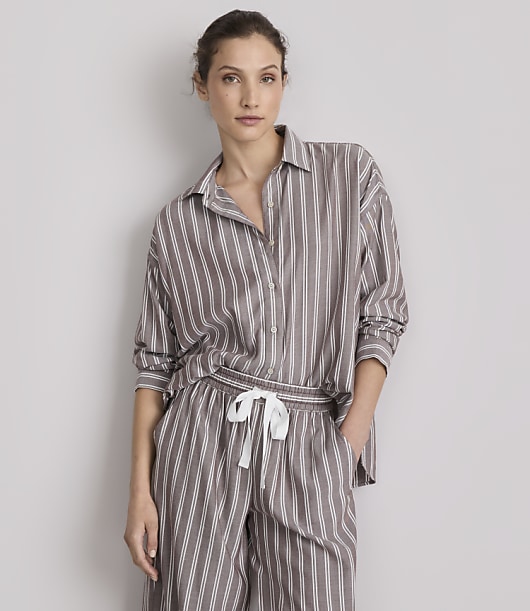 Lou & Grey Striped Twill Pajama Shirt