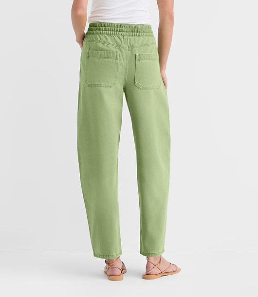 Rivete Petite Utility High Rise Pull On Jeans in Shale Green