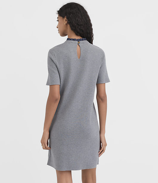 Ruffle Collar Mini Pocket Sweater Dress