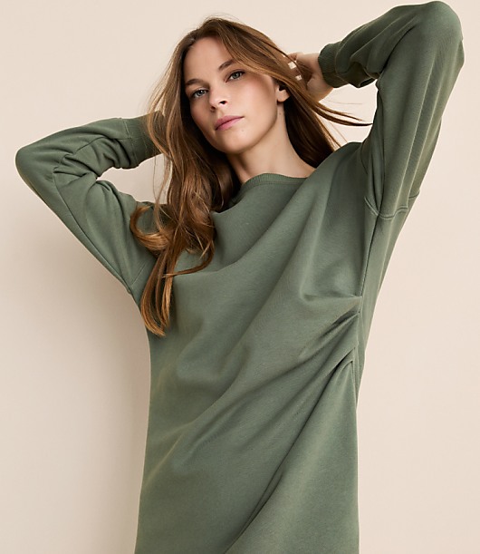 Lou & Grey Elite Fleece Pleated Mini Dress