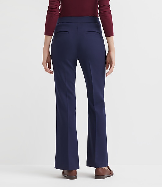 Pintucked Flare Pants in Twill