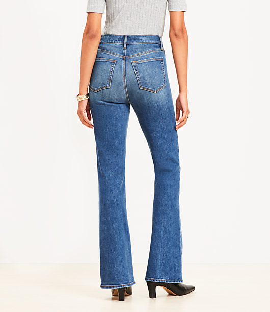 Petite High Rise Slim Flare Jeans in Vintage Dark Indigo Wash