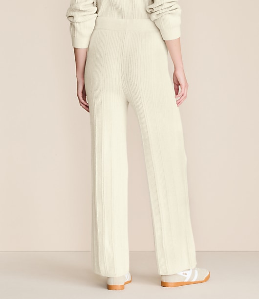 Lou & Grey Heathered Ribbed Wide Leg Sweater Pants