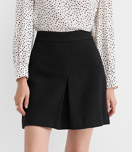 Front Pleated Mini Skirt