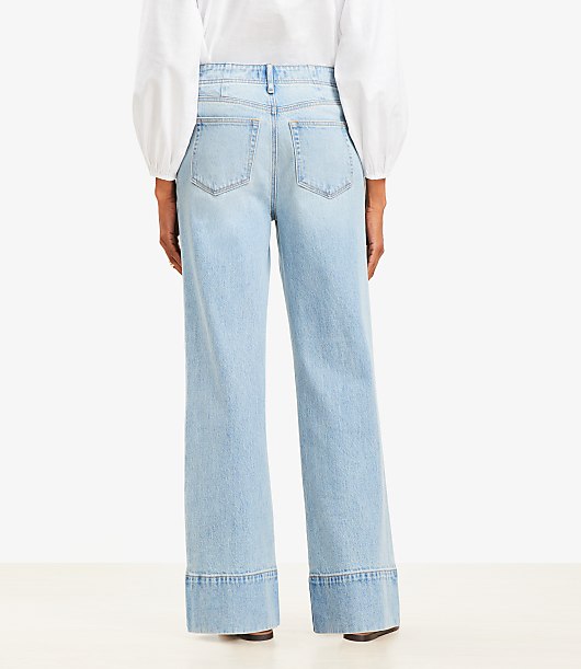 Curvy High Rise Wide Leg Jeans in Vintage Light Indigo Wash