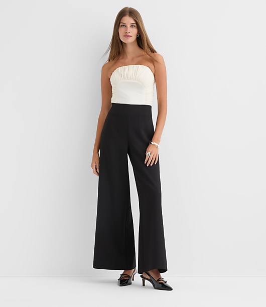 Shirred Curved Bustier Top