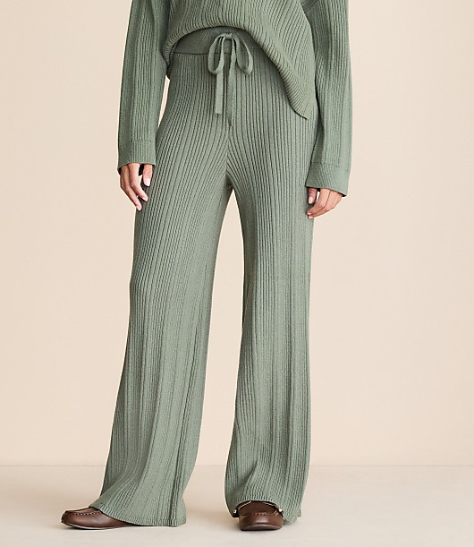 Lou & Grey Ribbed Wide Leg Sweater Pants