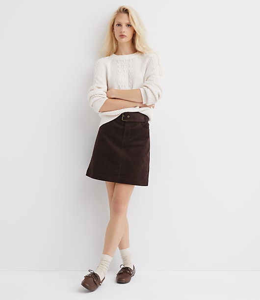 Petite Ribbed Cable Sweater