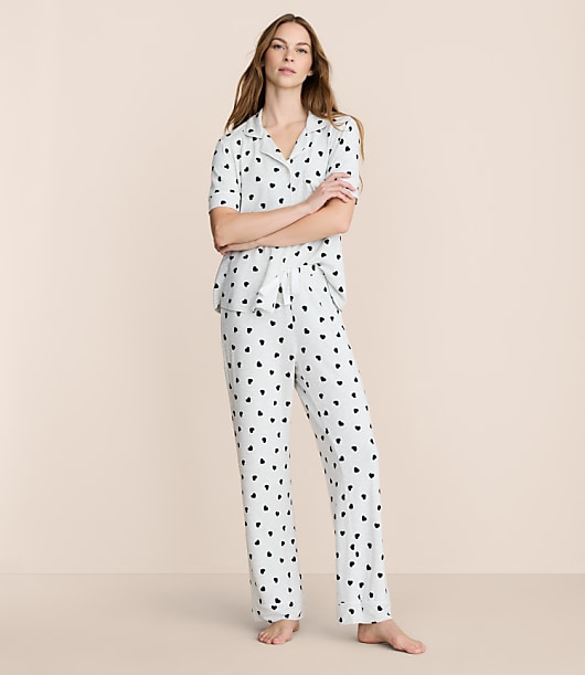 Heathered Heart Pajama Set