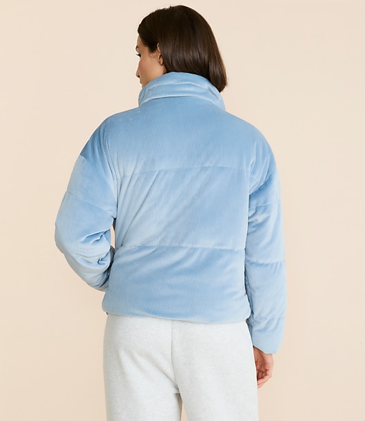 Lou & Grey Ribbed Velour Puffer Jacket