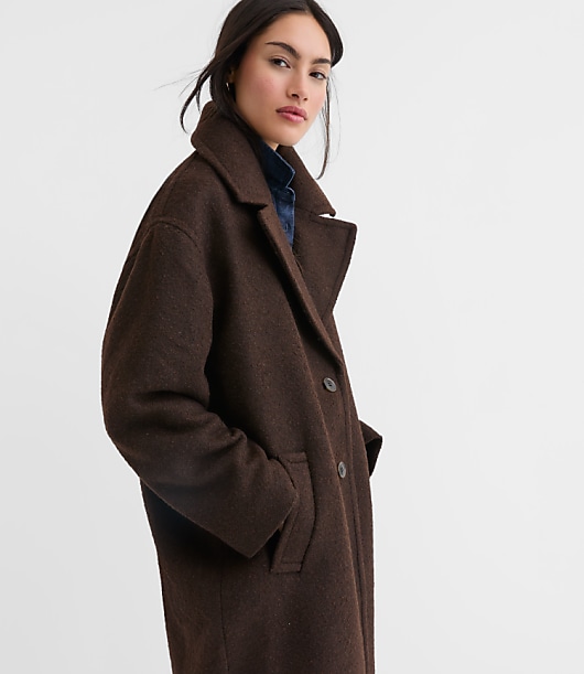 Boucle Twill Cocoon Coat