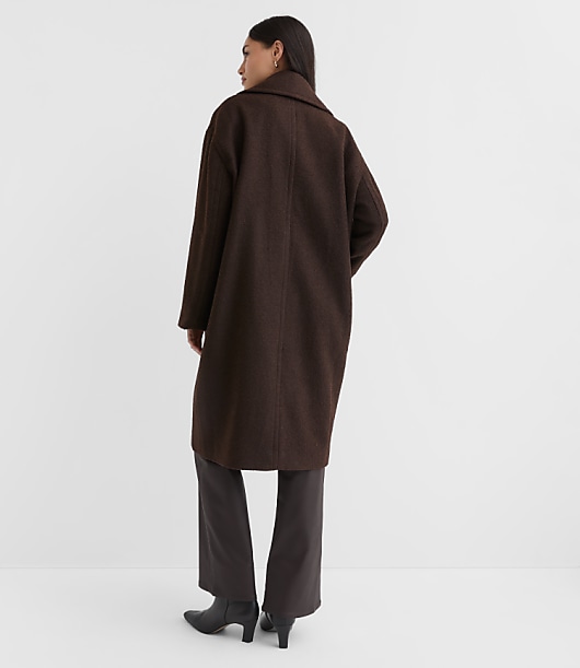 Boucle Twill Cocoon Coat