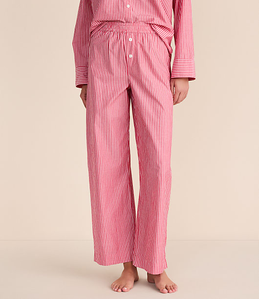 Striped Poplin Pajama Pants
