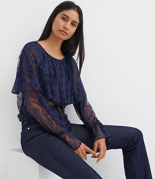 Floral Lace Cape Top