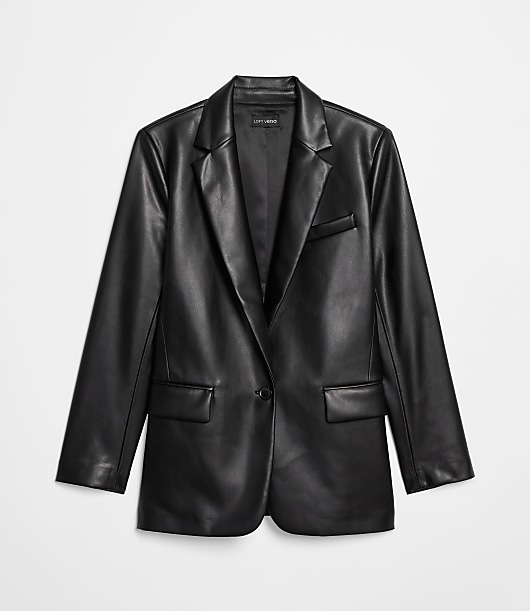 Petite LOFT Versa Faux Leather Relaxed Blazer