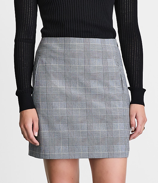 Petite LOFT Versa Seasonless Stretch Pocket Mini Skirt in Plaid