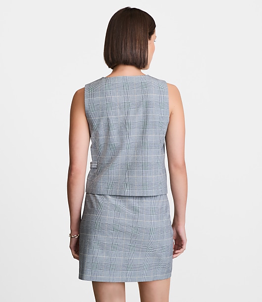 Petite LOFT Versa Plaid Seasonless Stretch Wrap Vest