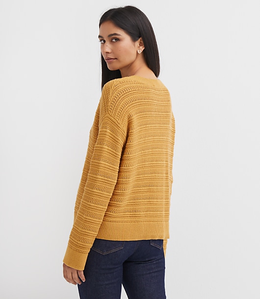 Petite Stitchy V-Neck Sweater