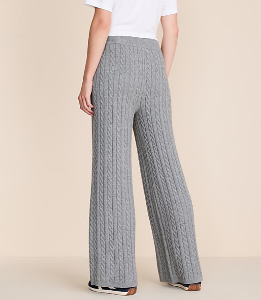 Lou & Grey Cable Sweater Wide Leg Pants