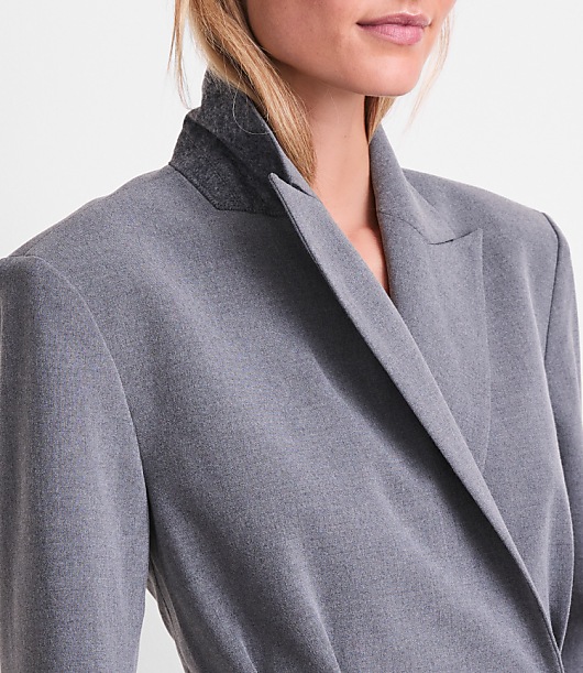 LOFT Versa Seasonless Stretch Double Breasted Blazer in Heather