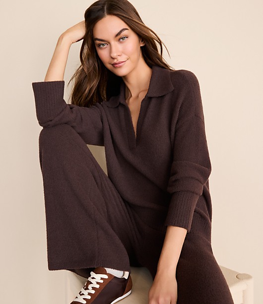 Lou & Grey Fuzzy Polo Sweater