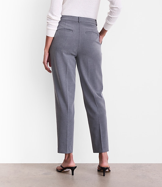 LOFT Versa Seasonless Stretch Double Pleat Taper Pants in Heather