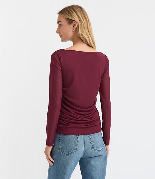 Twist Neck Ruched Top