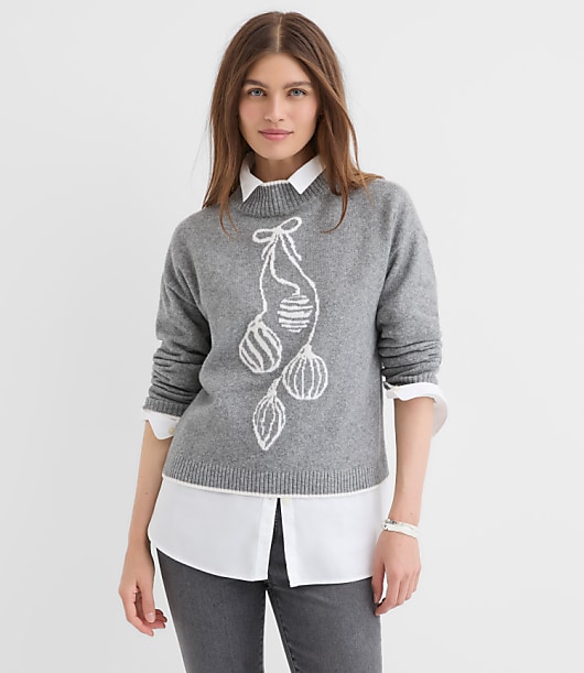 Ornament Mock Neck Sweater