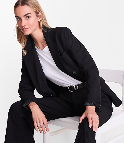 LOFT Versa Seasonless Stretch Double Breasted Blazer