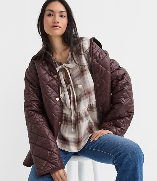Plaid Flannel Bow Peplum Top