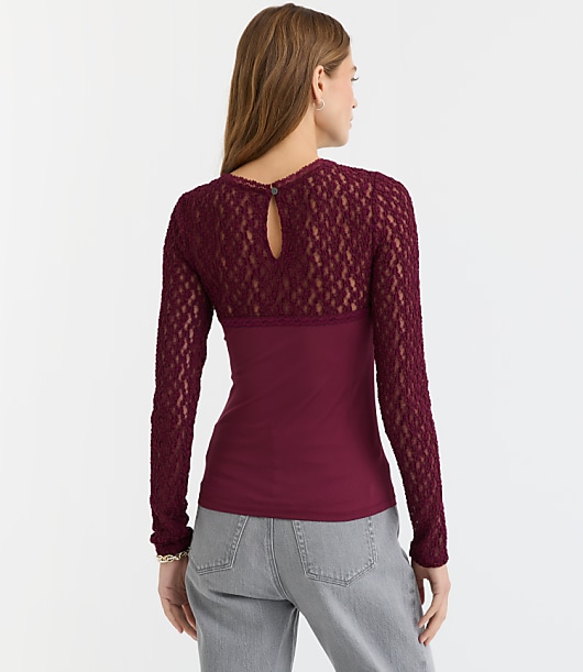 Lace Mixed Media Top