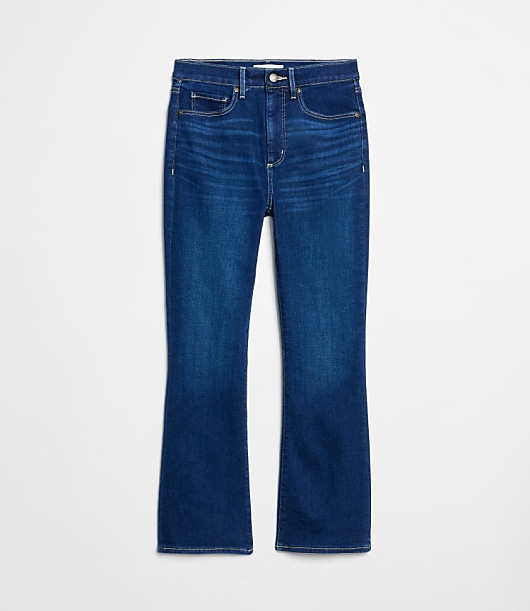 Petite High Rise Kick Crop Jeans in Bright Indigo Wash